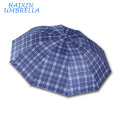 Mercado al por mayor por encargo barato 23 &quot;Scottish Red Grid Fabric Canopy Popular lluvia de los hombres de gran tamaño plegable paraguas fábrica de China